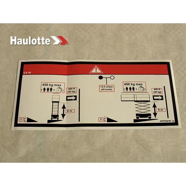 Haulotte Part # 307P230100 - FLOOR HEIGHT + LOAD