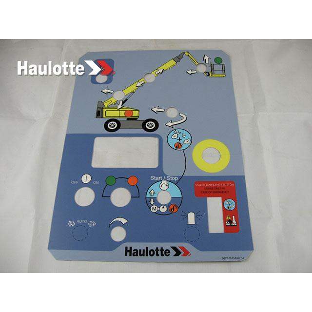 Haulotte Part # 307P232340 - BOTTOM CONSOLE LABEL