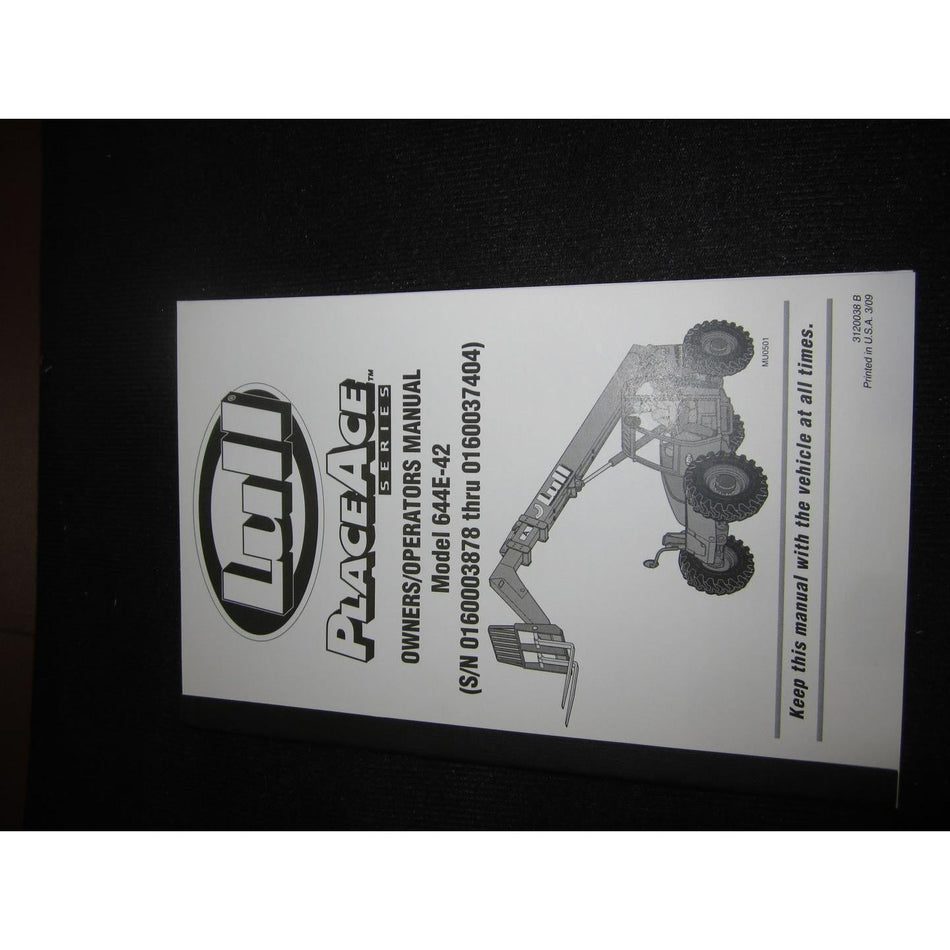 JLG Part # 3120038 - MAN. OP 0160003878-0160037404