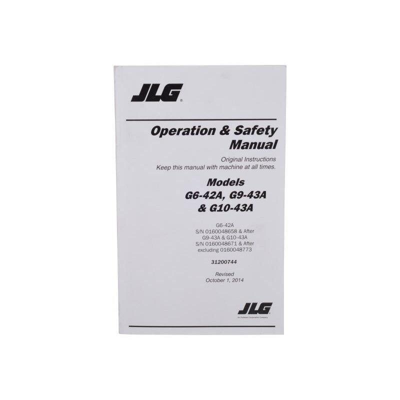 JLG Part # 31200744 - G6-42A. G9/10-43A T4I OPER MAN