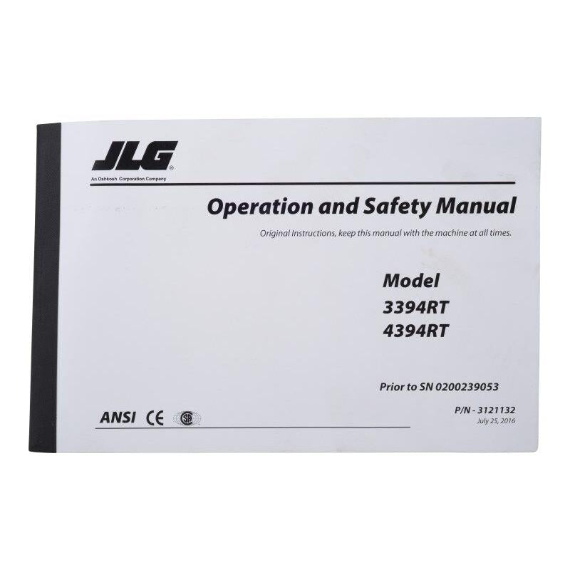 JLG Part # 3121132 - MNL. 3394/4394RT OPER <SN239053