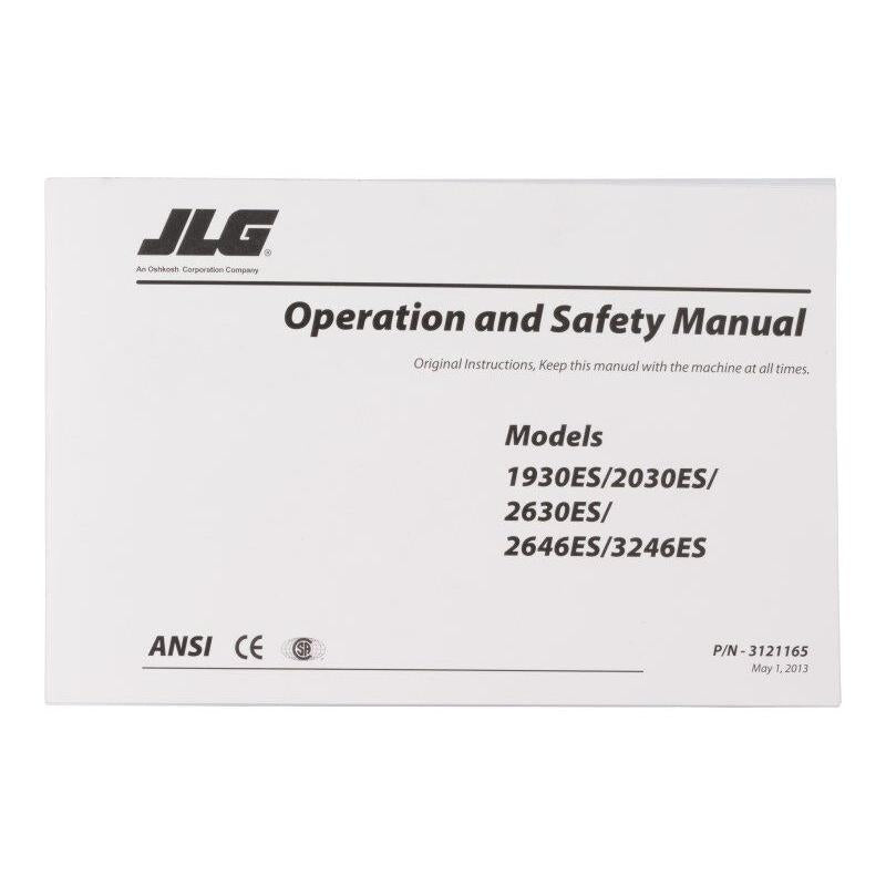 JLG Part # 3121165 - MANUAL. OPERATOR 1930ES 2030ES 2630ES 2646ES 3246ES