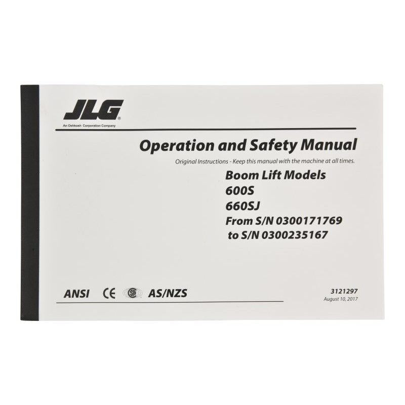 JLG Part # 3121297 - MNL. 600S GBL OPER