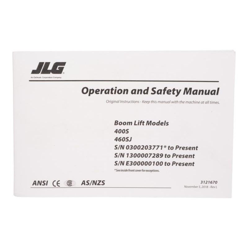JLG Part # 3121670 - 400S GBL OPER/SAFE