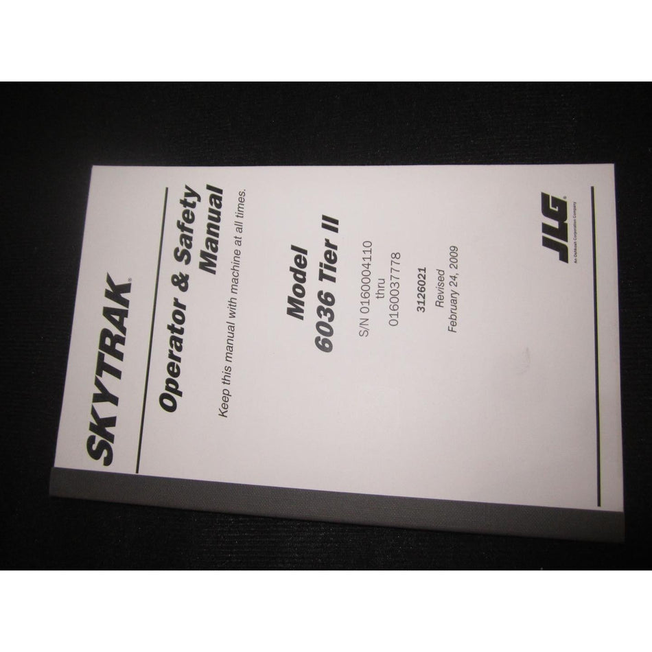 JLG Part # 3126021 - MANUAL. OWN/OPER 6036