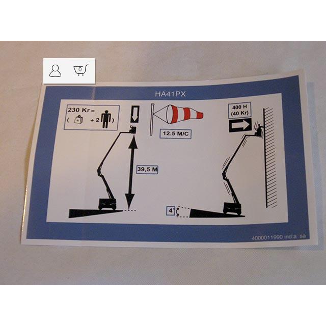Haulotte Part # 4000011990 - HEIGHT LABEL