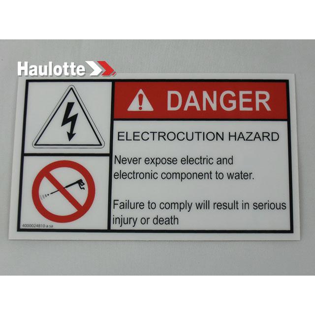 Haulotte Part # 4000024810 - Decal-Danger-Do Not Spray Elecrical