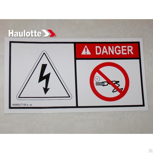 Haulotte Part # 4000027100 - ELECTROCUTION DANGER