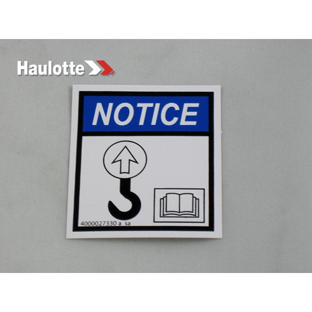 Haulotte Part # 4000027330 - Decal-Notice-Anchorage Point