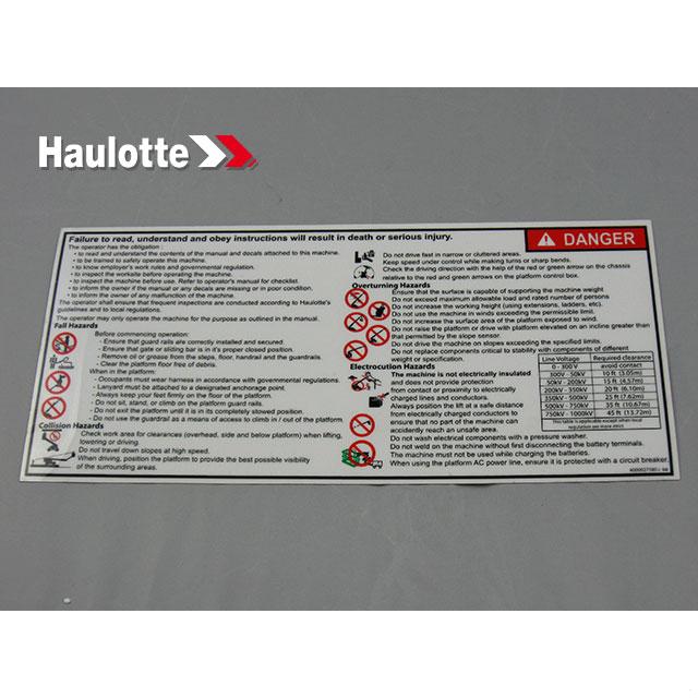 Haulotte Part # 4000027580 - TROUBLESHOOTING