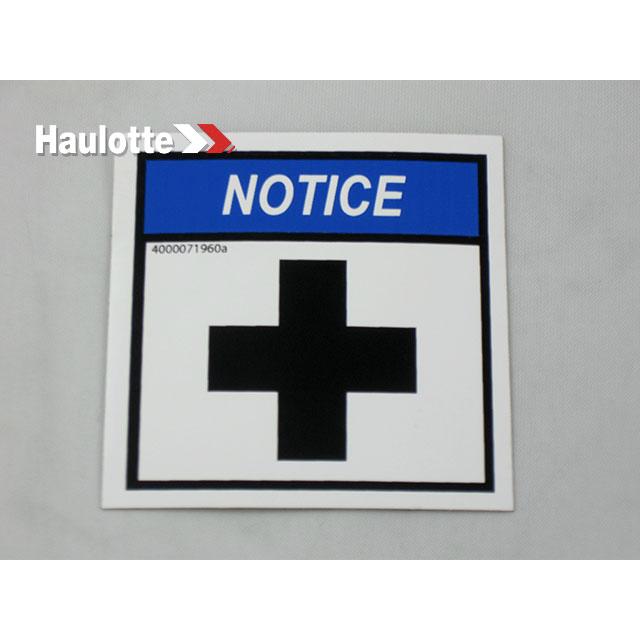 Haulotte Part # 4000071960 - Decal-Battery Positive