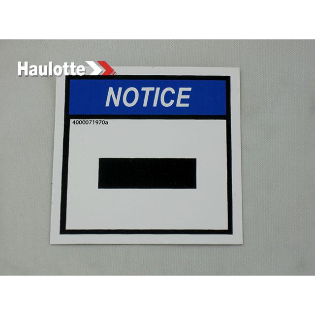Haulotte Part # 4000071970 - Decal-Battery Negative