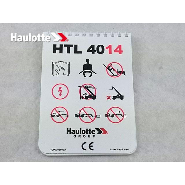 Haulotte Part # 4000083560 - CHART WORKING AERA 4014PREVOL-