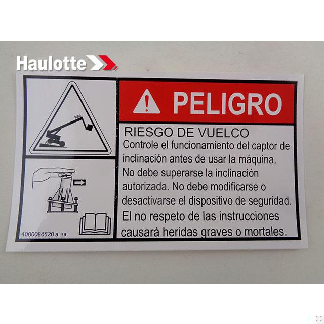 Haulotte Part # 4000086520 - TROUBLESHOOTING