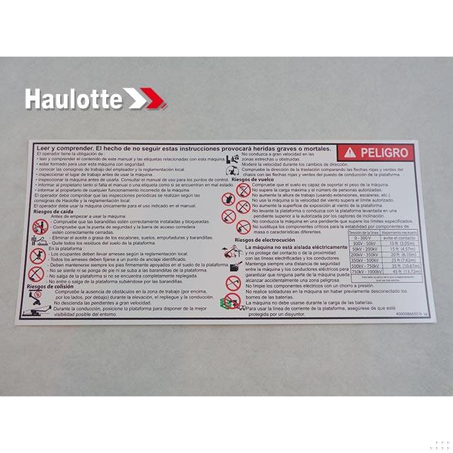 Haulotte Part # 4000086650 - TROUBLESHOOTING