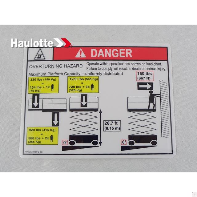 Haulotte Part # 4000130130 - LOAD HEIGHT C2668RT
