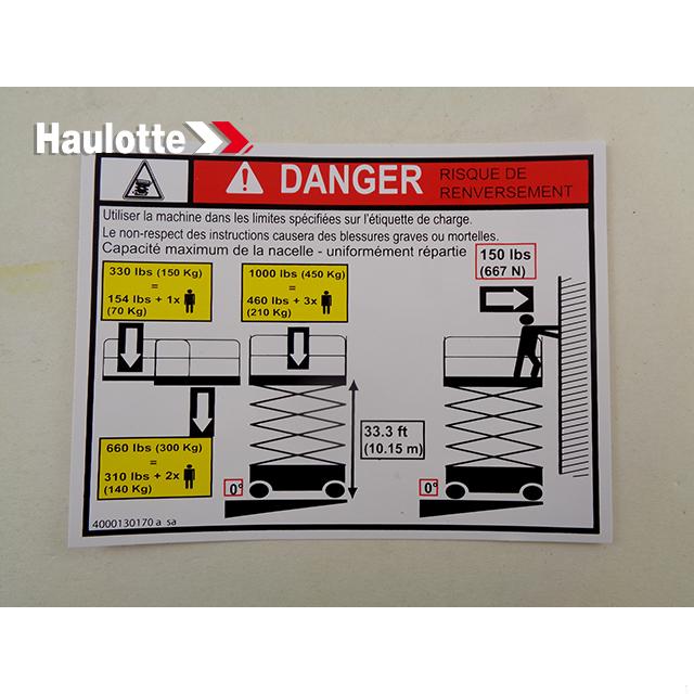 Haulotte Part # 4000130170 - LOAD HEIGHT C3368RT 450