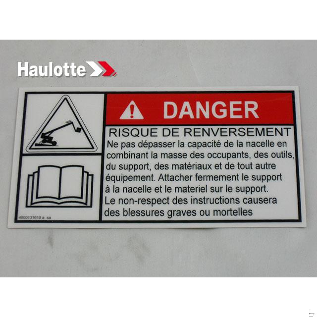 Haulotte Part # 4000131610 - INFORMATION EXPLANATION