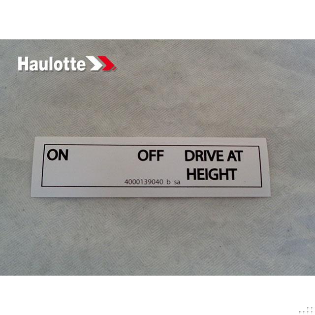 Haulotte Part # 4000139040 - MOVEMENTS MANAGEMENT
