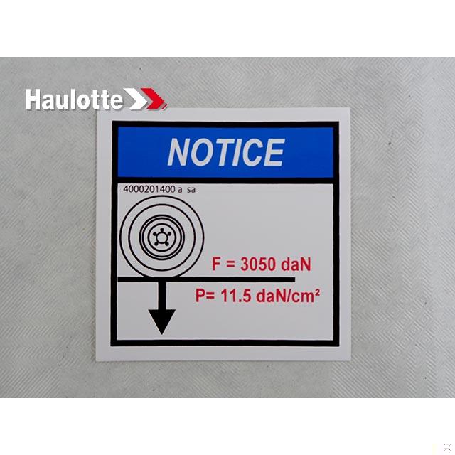 Haulotte Part # 4000201400 - GROUND PRESSURE - LOAD
