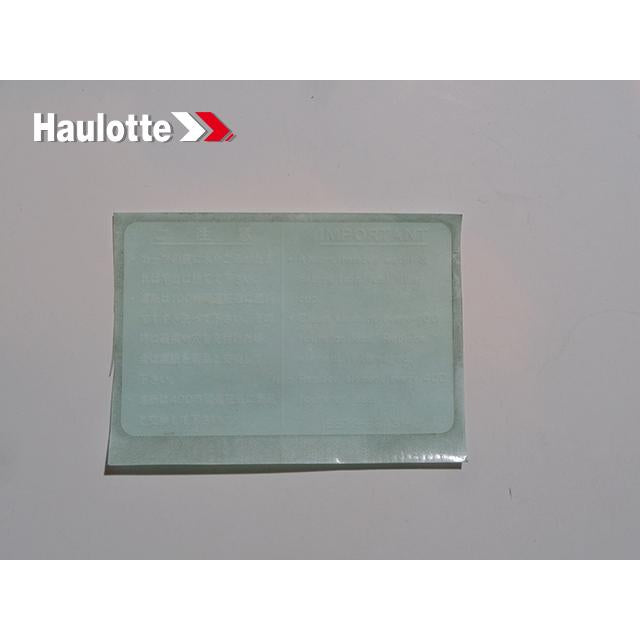 Haulotte Part # 4000210620 - INFORMATION EXPLANATION