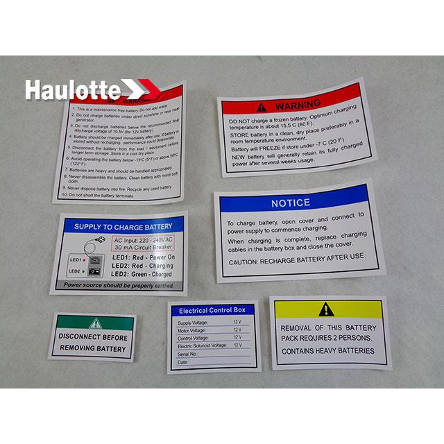 Haulotte Part # 4000309140 - STICKER KIT QUICK UP AC