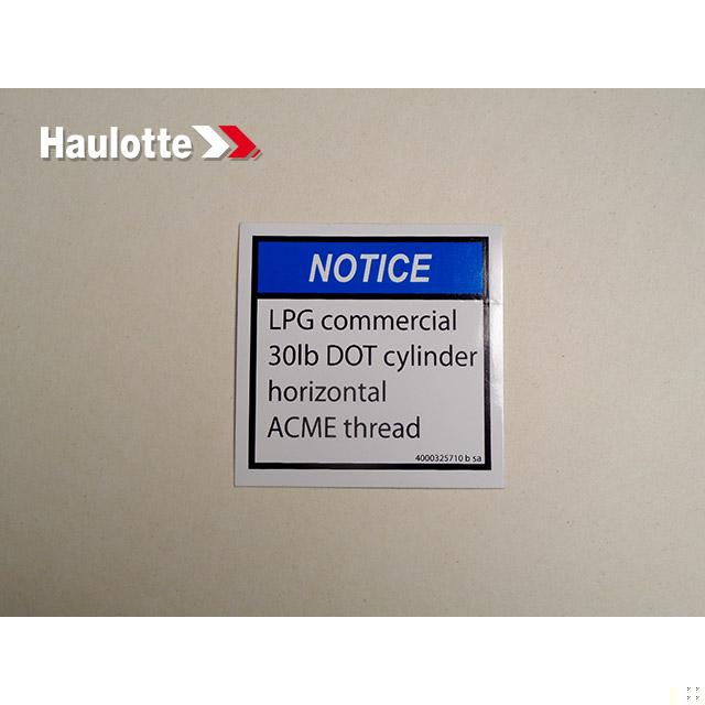 Haulotte Part # 4000325710 - INFORMATION EXPLANATION