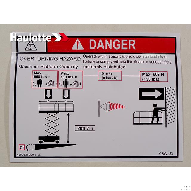 Haulotte Part # 4000325950 - LOAD HEIGHT C8W