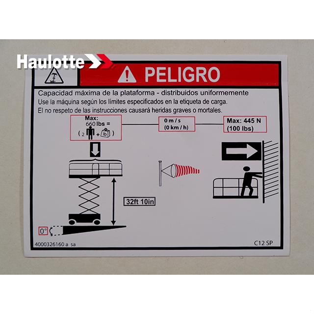 Haulotte Part # 4000326160 - LOAD HEIGHT C12 see 4000701060