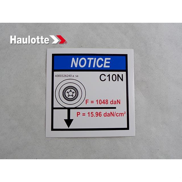 Haulotte Part # 4000326240 - GROUND PRESSURE LOAD