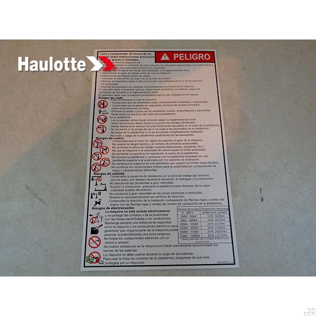 Haulotte Part # 4000326900 - TROUBLESHOOTING