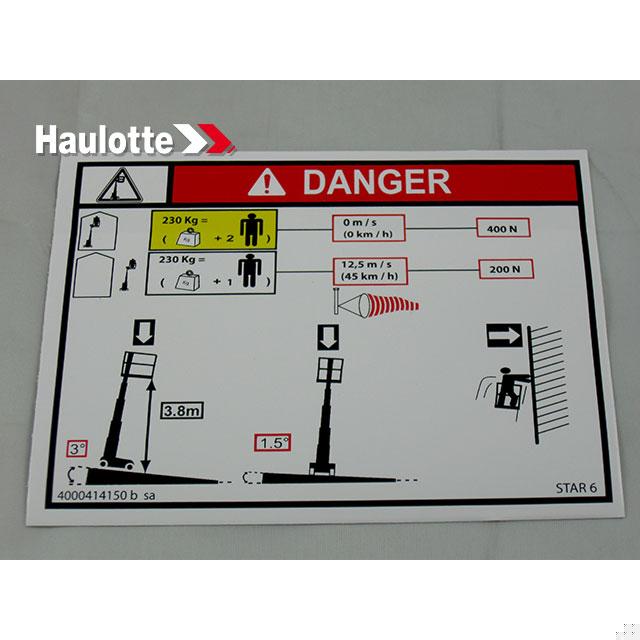 Haulotte Part # 4000414150 - LOAD HEIGHT 6