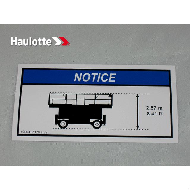 Haulotte Part # 4000417320 - INFORMATION EXPLANATION C12DX