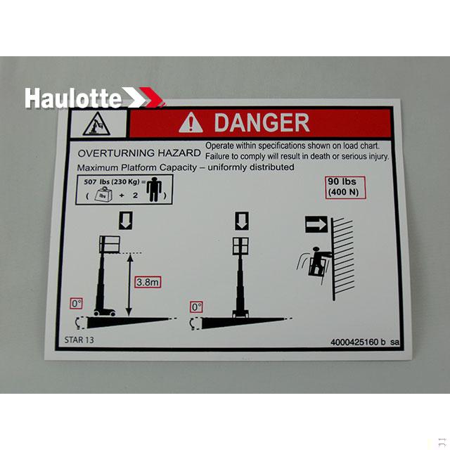 Haulotte Part # 4000425160 - LOAD HEIGHT 6