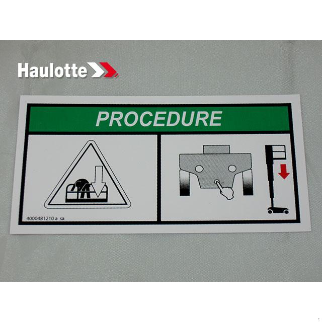Haulotte Part # 4000481210 - INFORMATION EXPLANATION