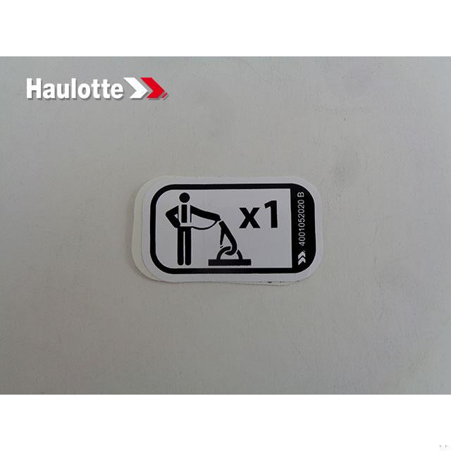 Haulotte Part # 4001052020 - BODY HARNESS POINT LABEL