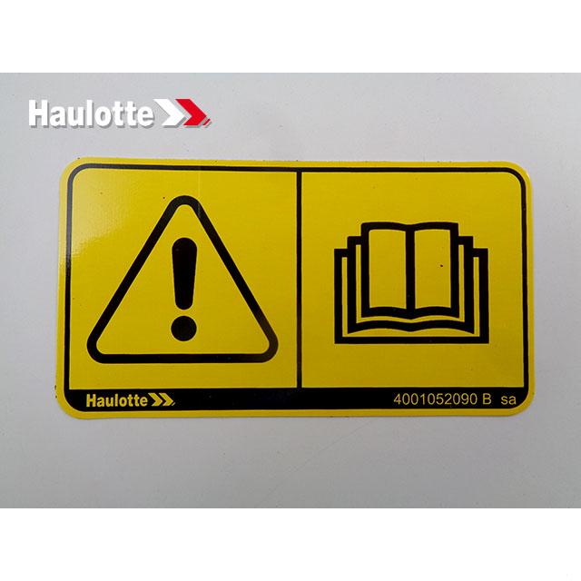 Haulotte Part # 4001052090 - READ MANUALS LABEL