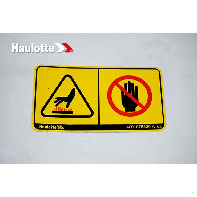 Haulotte Part # 4001075820 - INFO-EXPLANATION LABEL