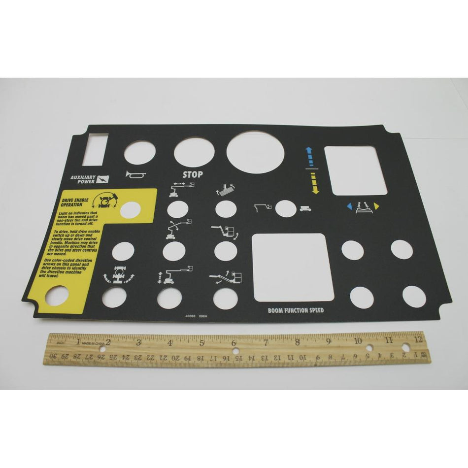 Genie Part # 43036. 43036GT - DECAL. PLATFORM CONTROL PANEL*