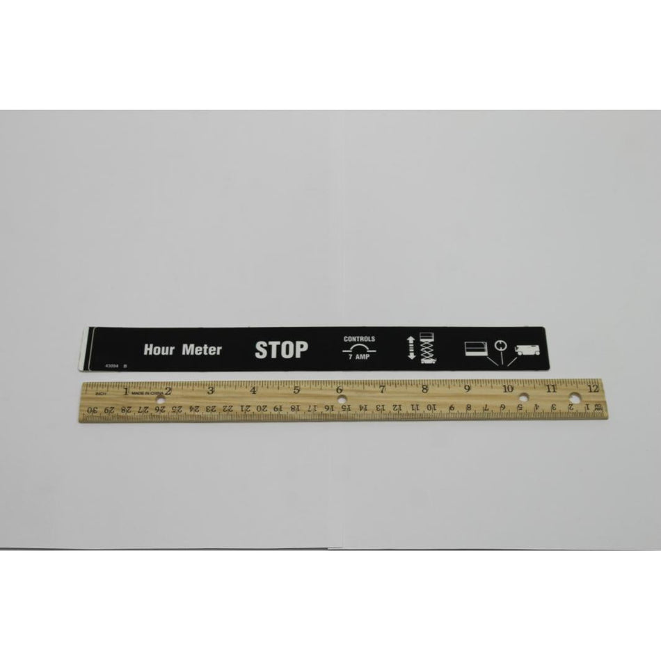 Genie Part # 43094. 43094GT - DECAL.GROUND CONTROL PANEL