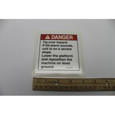 Genie Part # 44768. 44768GT - DECAL. DANGER. TIP-OVER