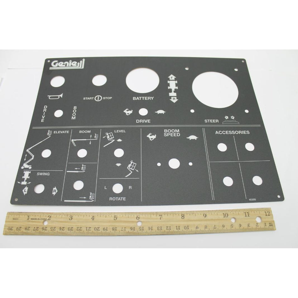 Genie Part # 45308. 45308GT - DECAL. CONTROL BOX (PLATFORM)