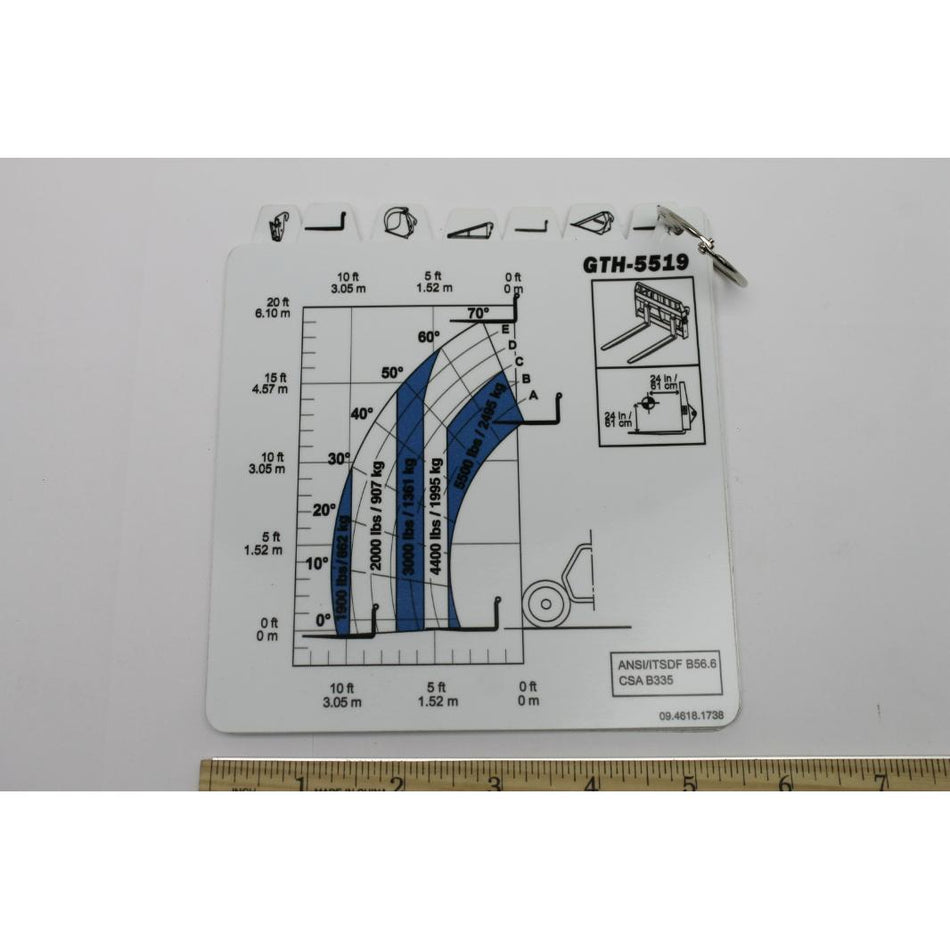 Genie Part # 55.0700.0166. 55.0700.0166GT - LOAD CHARTS STANDARD KIT