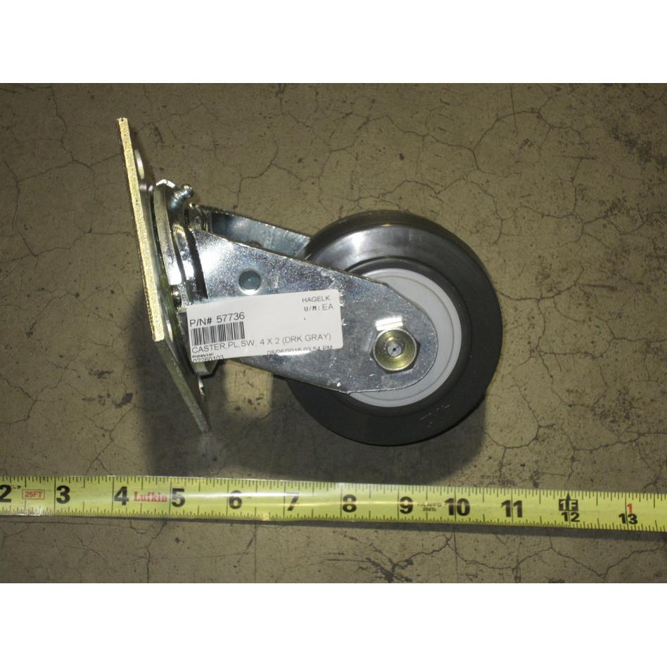 Genie Part # 57736. 57736GT - CASTER. PL. SW. 4 X 2 (DRK GRAY)
