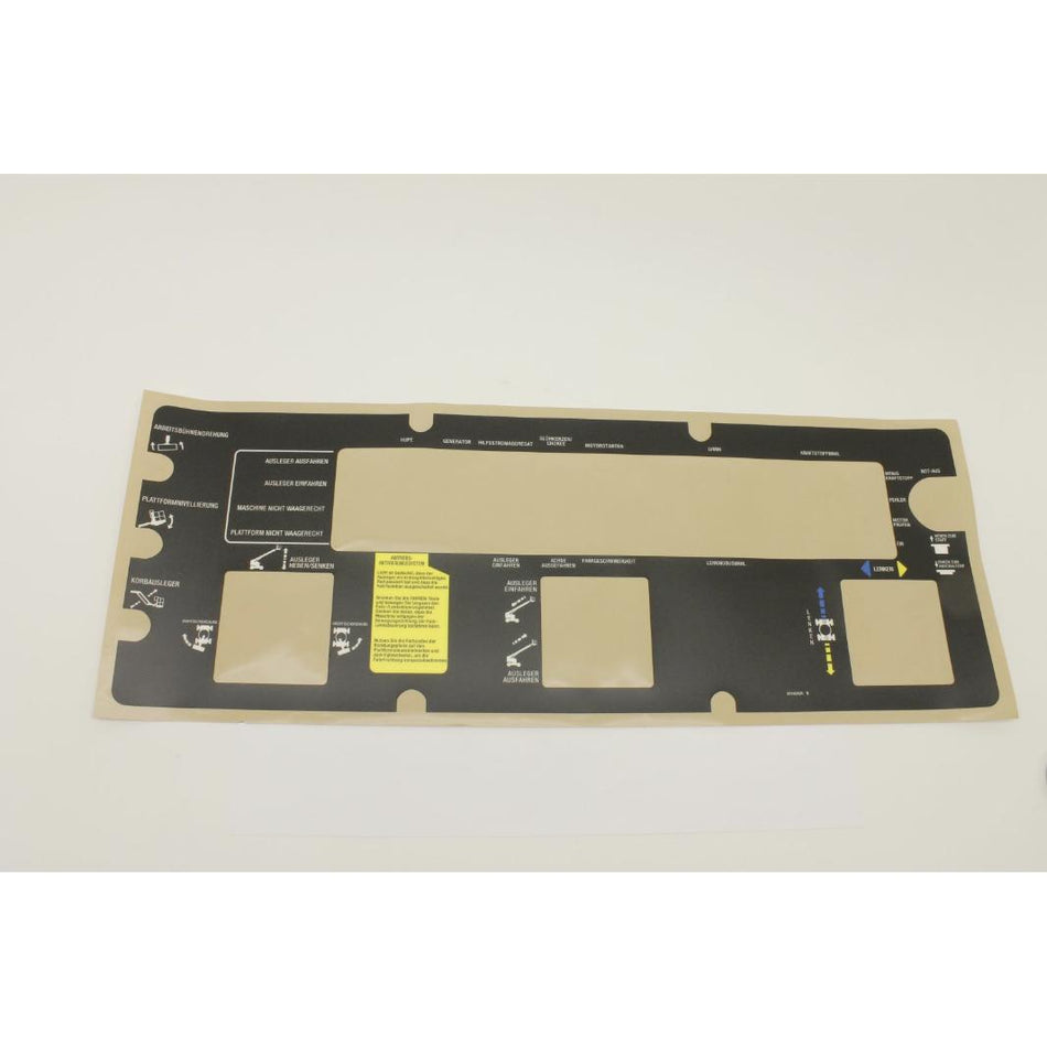 Genie Part # 65182. 65182GT - DECAL. PLATFORM CONTROL PANEL**