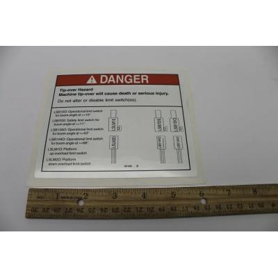 Genie Part # 65186. 65186GT - DECAL. DANGER DO NOT ALTER SWTC