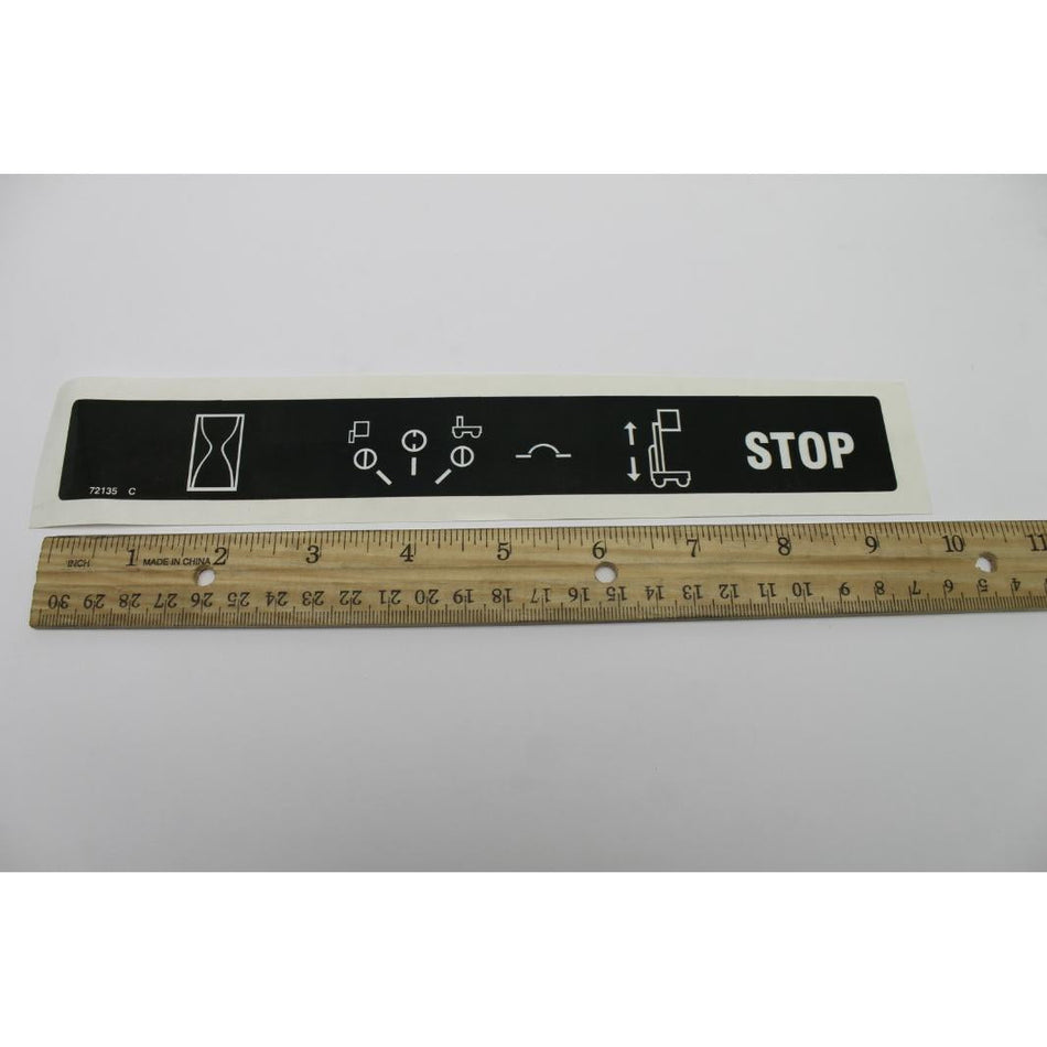 Genie Part # 72135. 72135GT - DECAL. CONTROL PANEL. RUNABOUT**