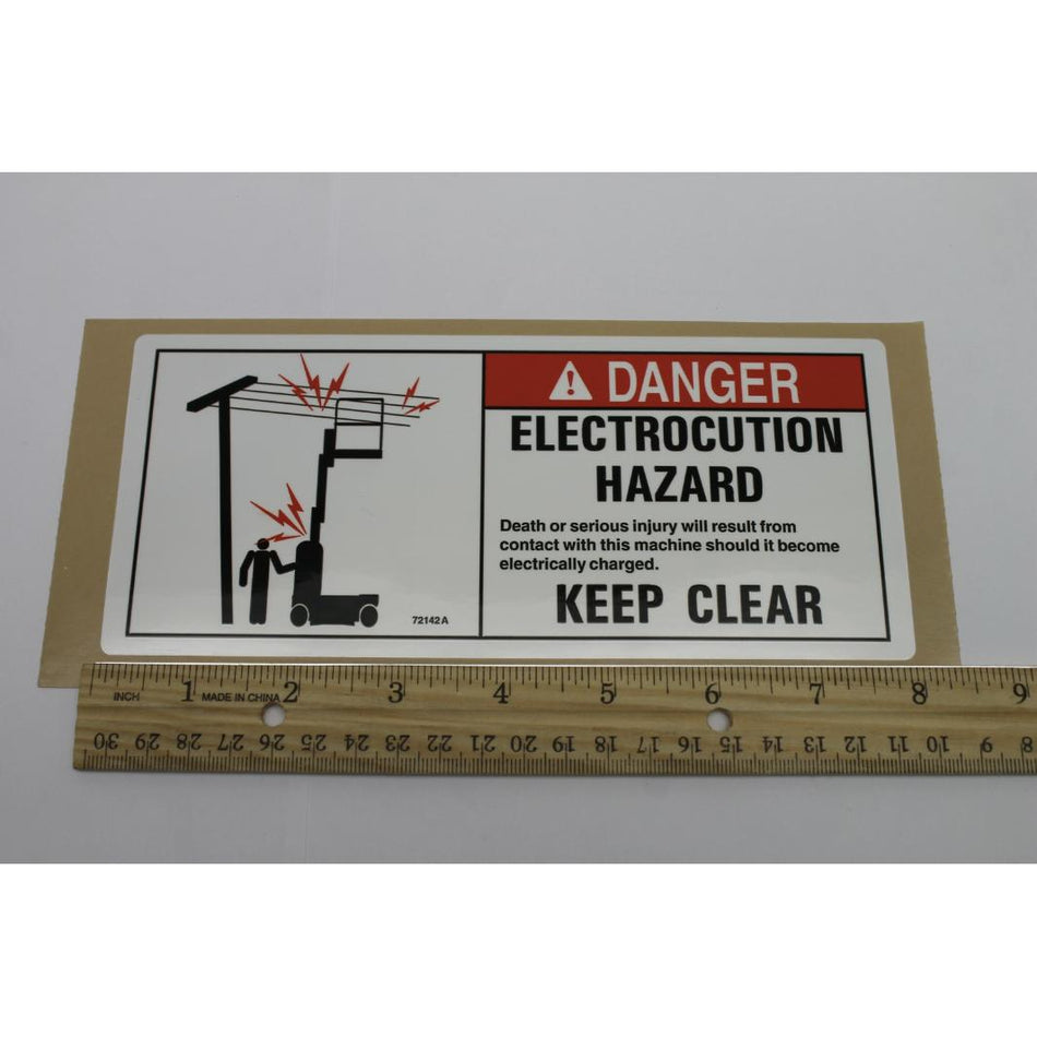 Genie Part # 72142. 72142GT - DECAL.DANGER.ELECTROCUTION.GR