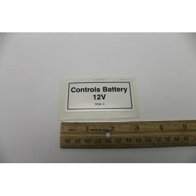 Genie Part # 72169. 72169GT - DECAL.LABEL.CONTROLS BATTERY