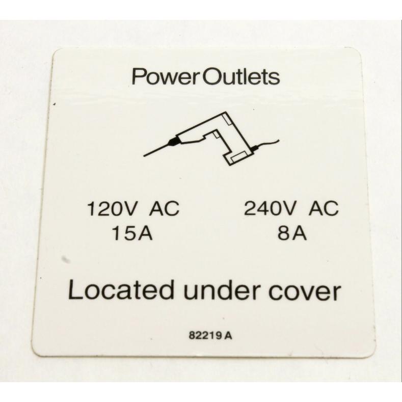 Genie Part # 82219. 82219GT - DECAL. LABEL. POWER OUTLETS. TML*